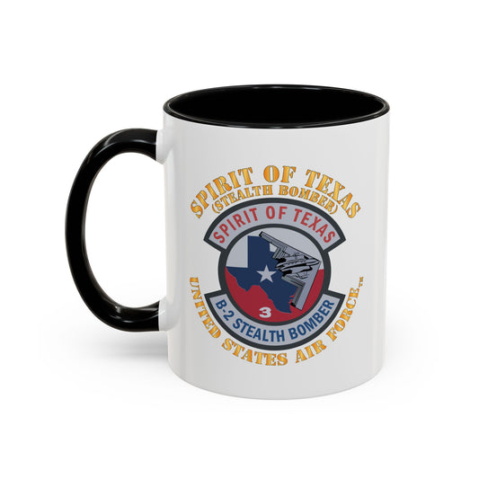 Accent Coffee Mug (11oz & 15oz) - USAF - B2 - Spirit of Texas - Stealth Bomber X 300