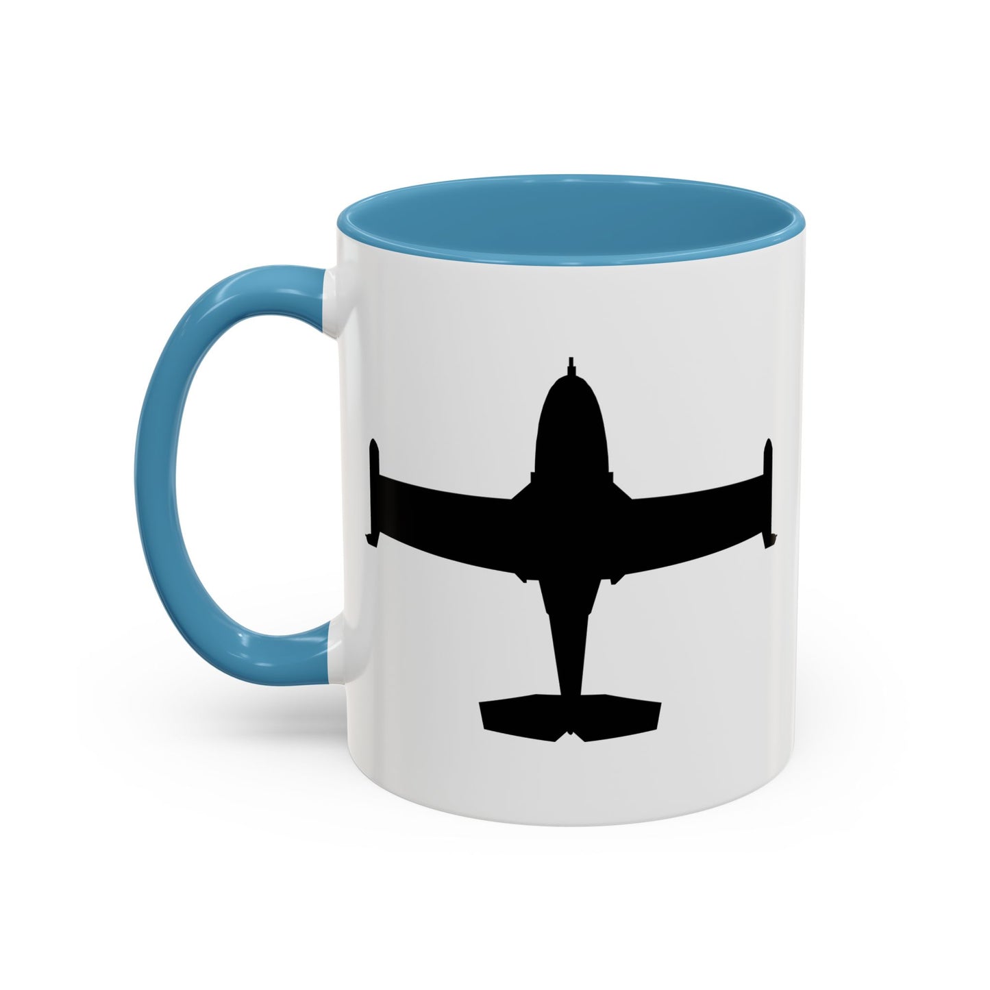 Accent Coffee Mug (11oz & 15oz) - Aircraft - A-37-Trainer - Top - Silhouette X 300