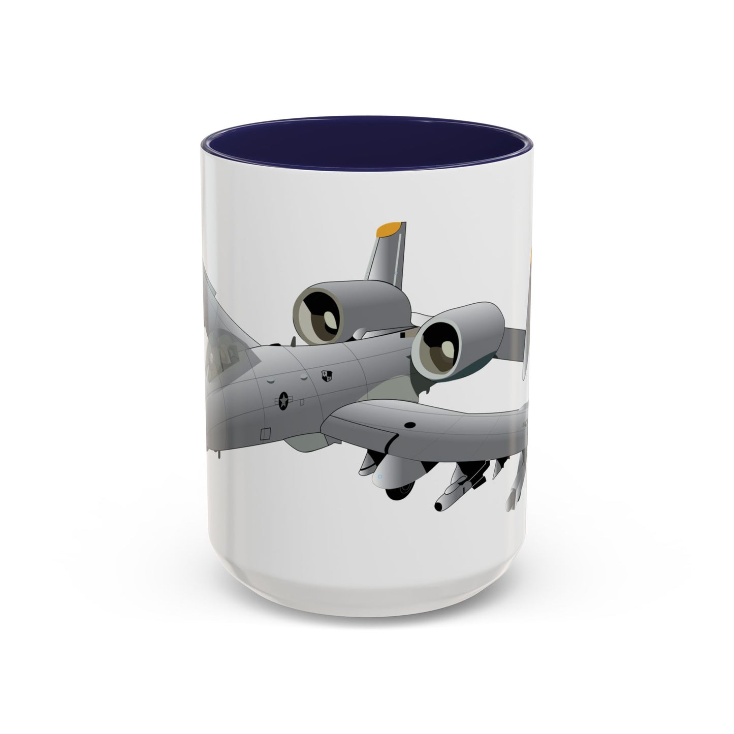 Accent Coffee Mug (11oz & 15oz) - Aircraft - A10 - Front - Top - Oblique X 300