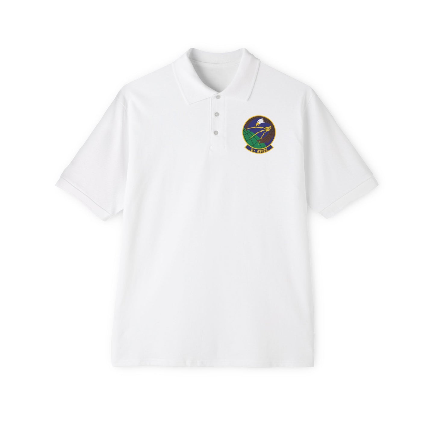 Men's Piqué Polo - USAF - 1st Air & Space Communications Operations Sq wo txt X 300