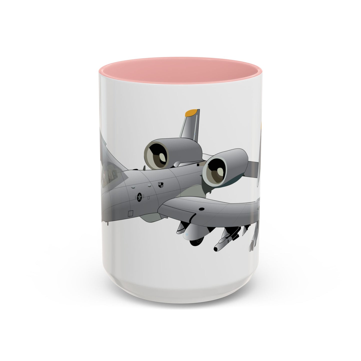 Accent Coffee Mug (11oz & 15oz) - Aircraft - A10 - Front - Top - Oblique X 300