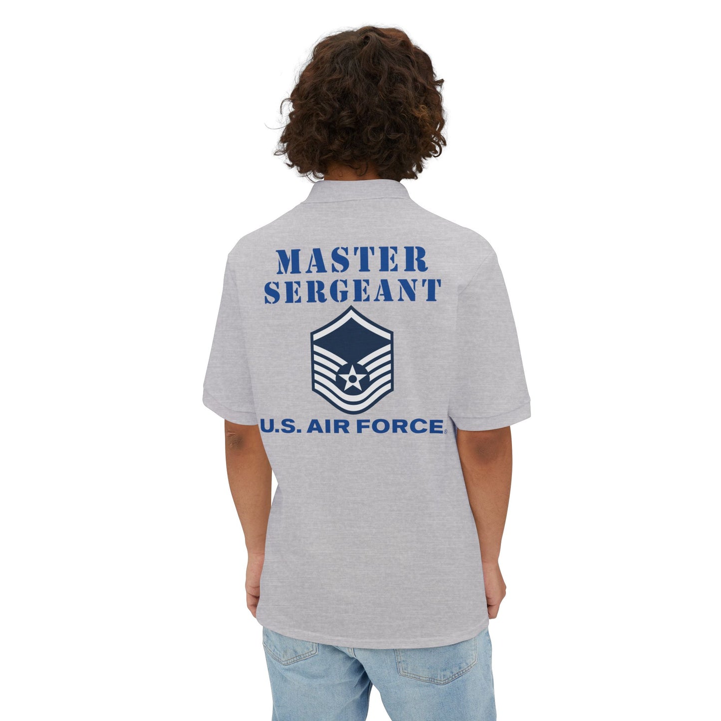 Men's Piqué Polo - USAF - Master Sergeant (E7a) - 2020 - US Air Force w Text X 300
