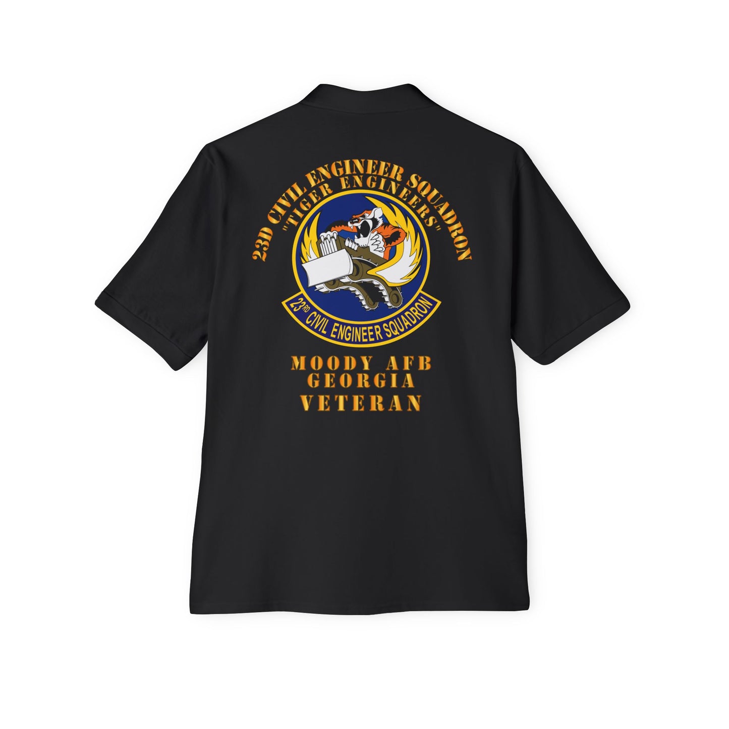 Men's Piqué Polo - USAF - 23d Civil Engineer Squadron - Tiger Engineers - Moody AFB, GA