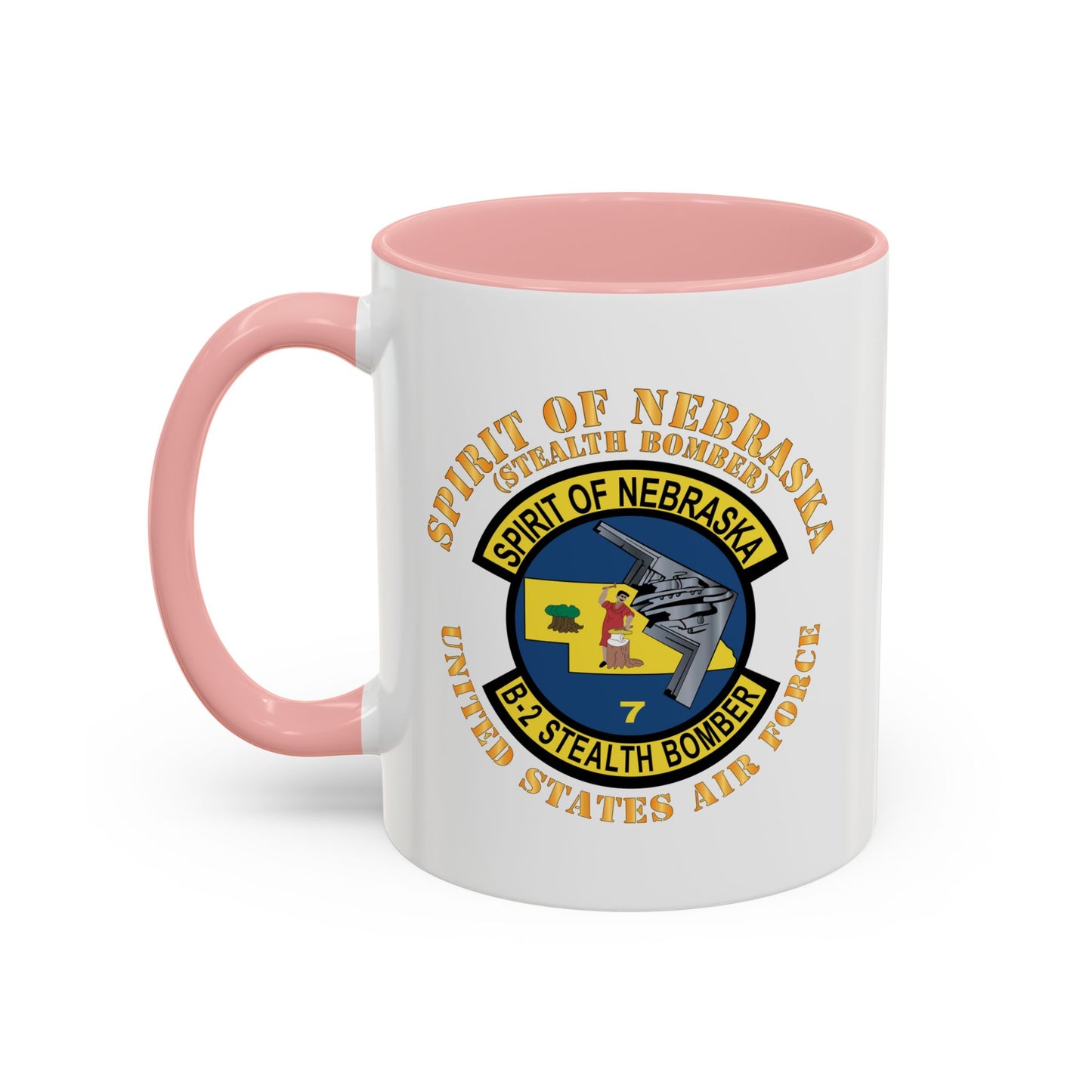 Accent Coffee Mug (11oz & 15oz) - USAF - B2 - Spirit of Nebraska - Stealth Bomber X 300