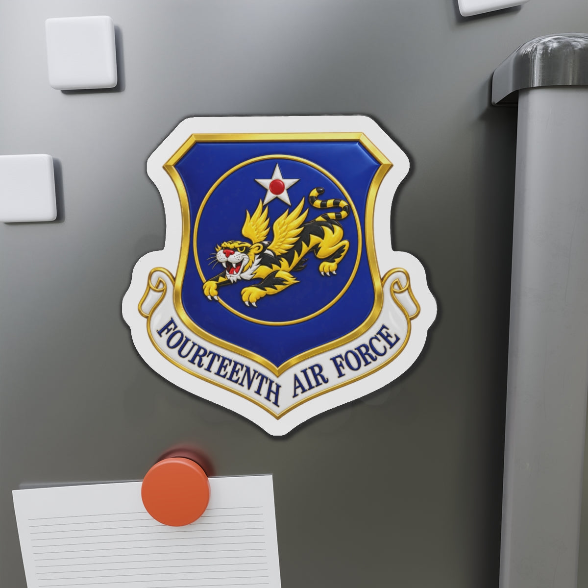 Die-Cut Magnet - USAF - 14th Air Force - Flying Tigers wo txt - 3D - Enhanced
