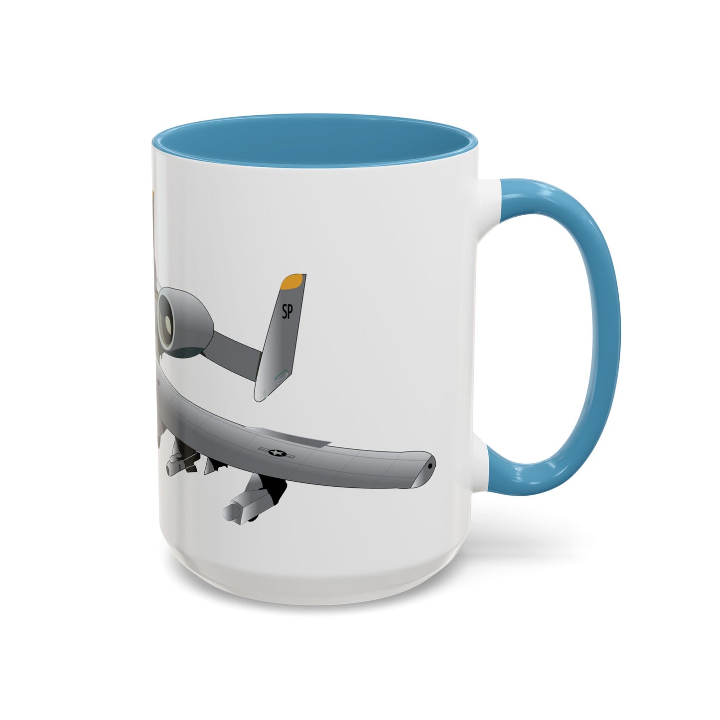 Accent Coffee Mug (11oz & 15oz) - Aircraft - A10 - Front - Top - Oblique X 300