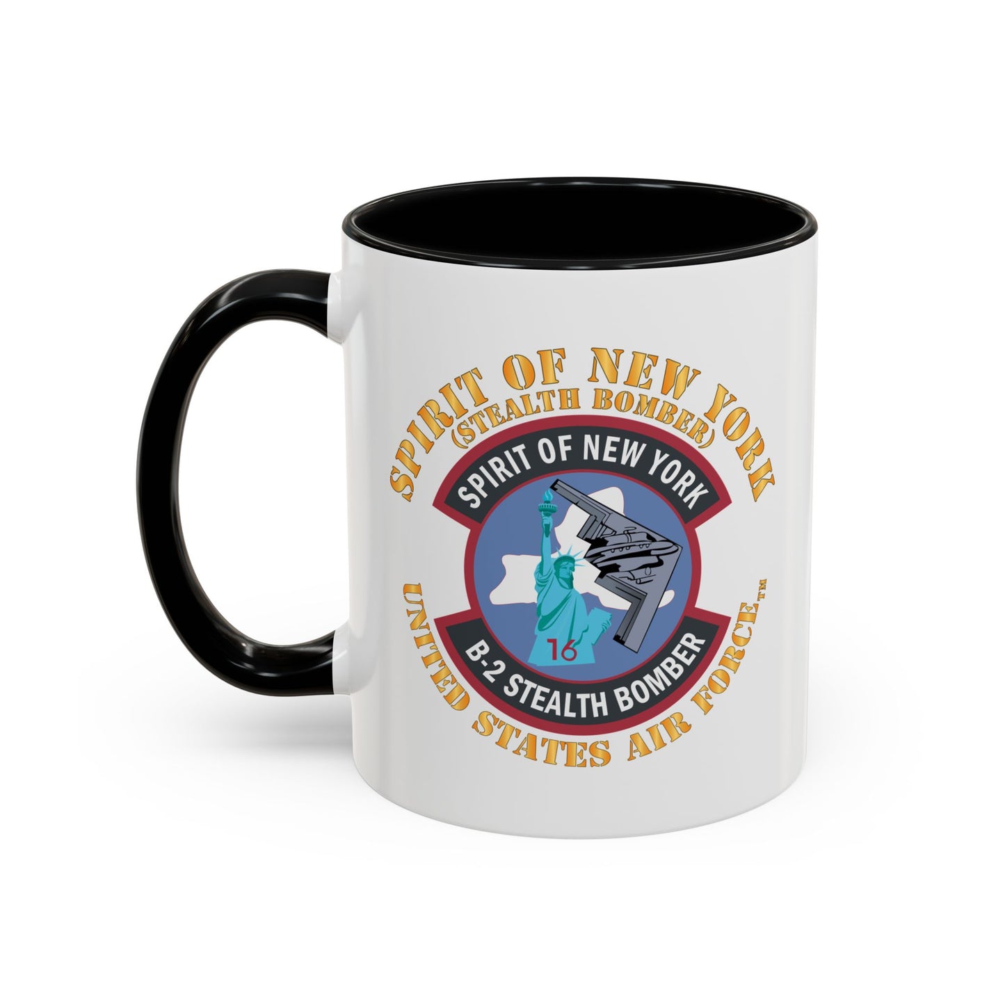 Accent Coffee Mug (11oz & 15oz) - USAF - B2 - Spirit of New York - Stealth Bomber X 300