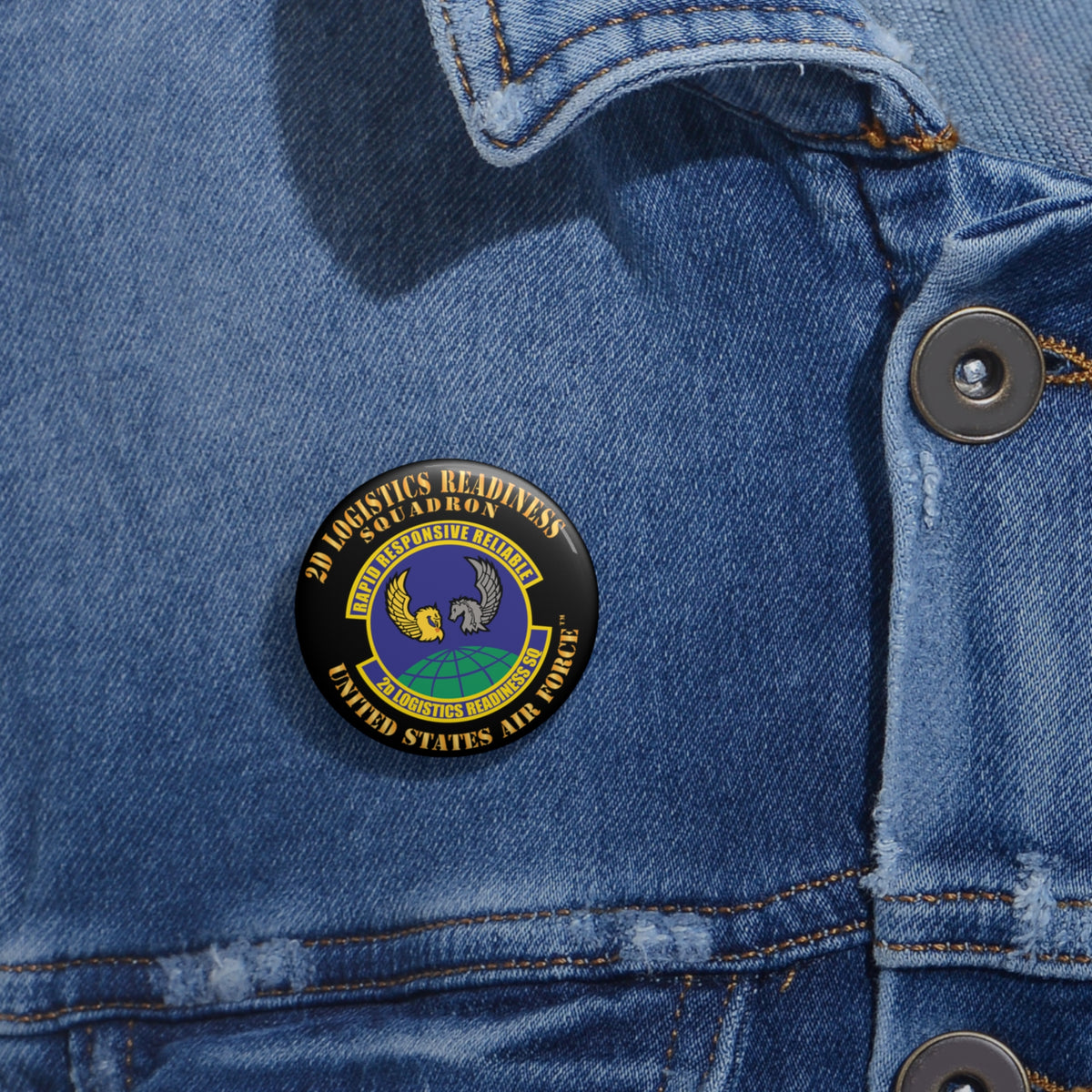 Custom Pin Button - USAF - 2d Logistics Readiness Squadron