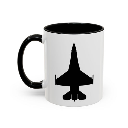 Accent Coffee Mug (11oz & 15oz) - Aircraft - F-16 -Top - Black wo Txt X 300