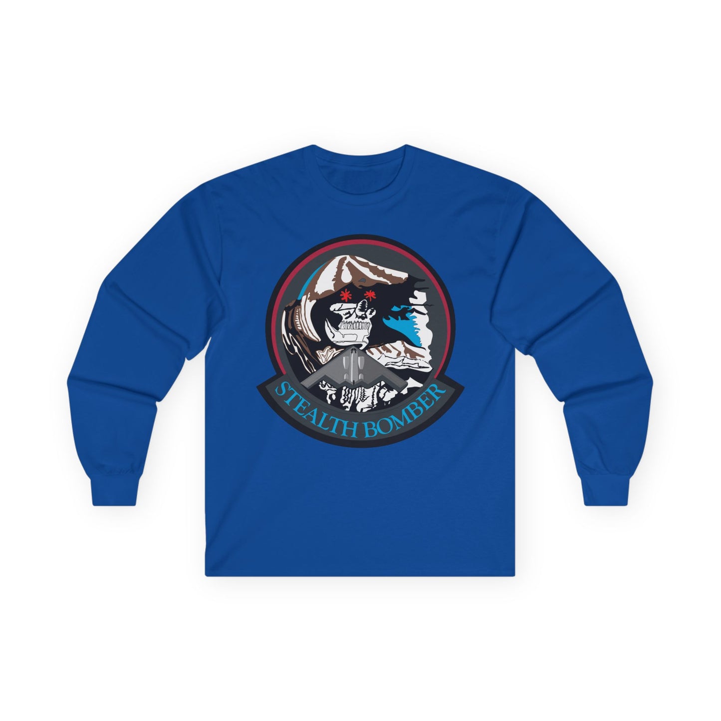 Unisex Ultra Cotton Long Sleeve Tee - USAF - B2 - Grim Reaper - Stealth Bomber wo txt X 300