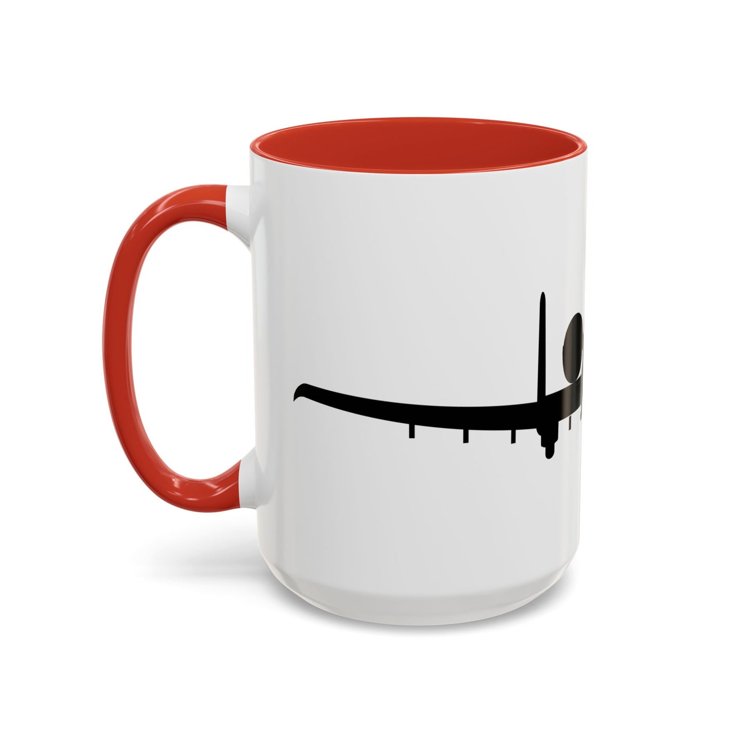 Accent Coffee Mug (11oz & 15oz) - Aircraft - USAF - A-10 Thunderbolt II - Front - Silhouette X 300