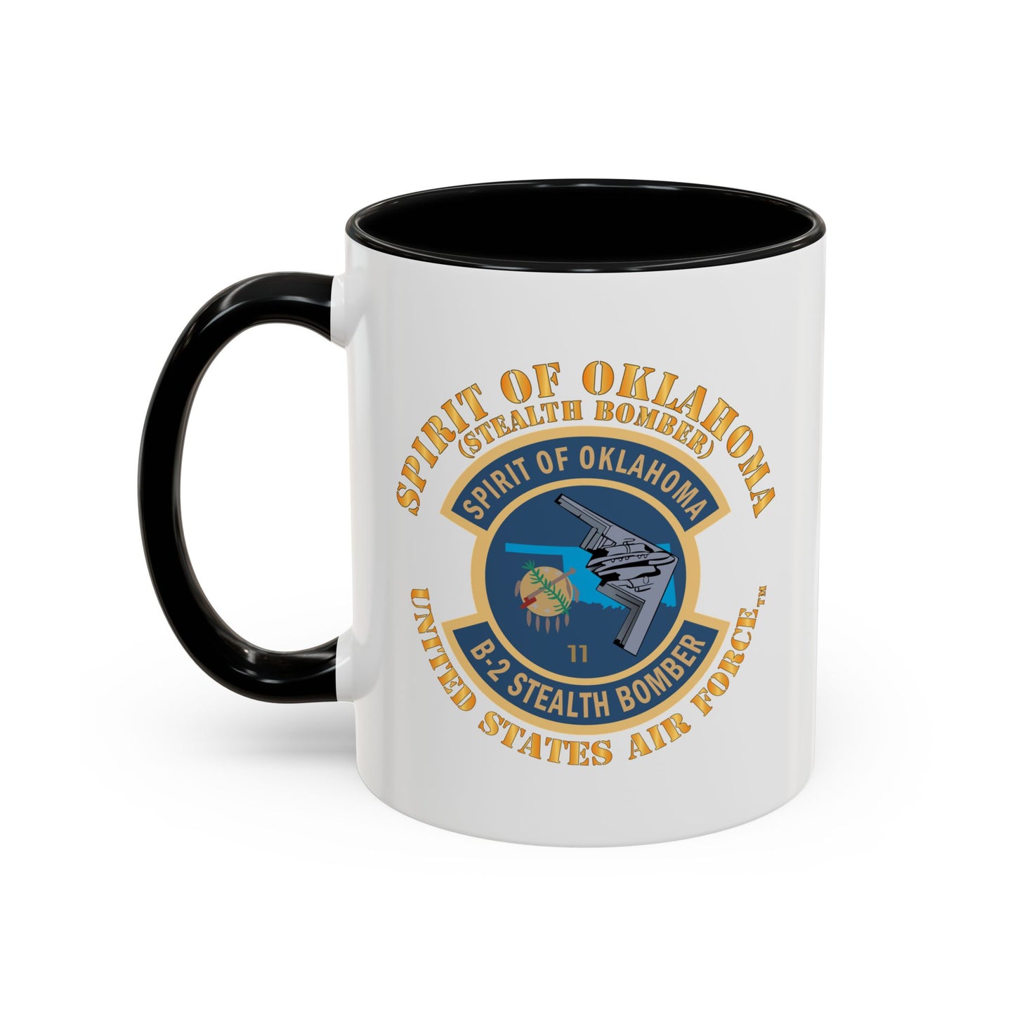 Accent Coffee Mug (11oz & 15oz) - USAF - B2 - Spirit of Oklahoma - Stealth Bomber X 300