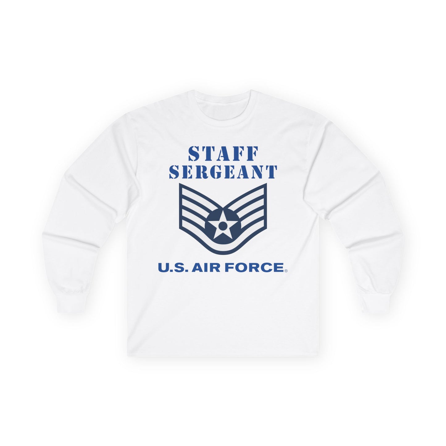 Unisex Ultra Cotton Long Sleeve Tee - USAF - Staff Sergeant (E5) - 2020 - US Air Force w Text