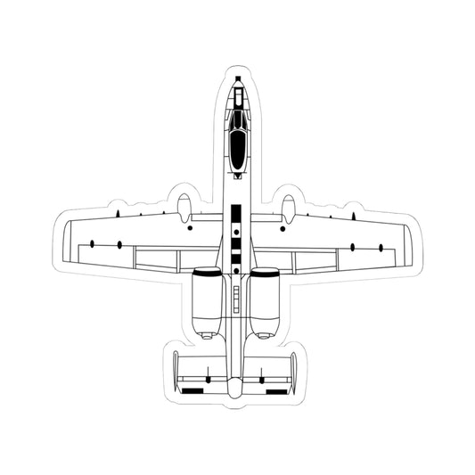 Kiss-Cut Stickers - Aircraft - Aircraft - USAF - A-10 Thunderbolt II - Top - BW X 300