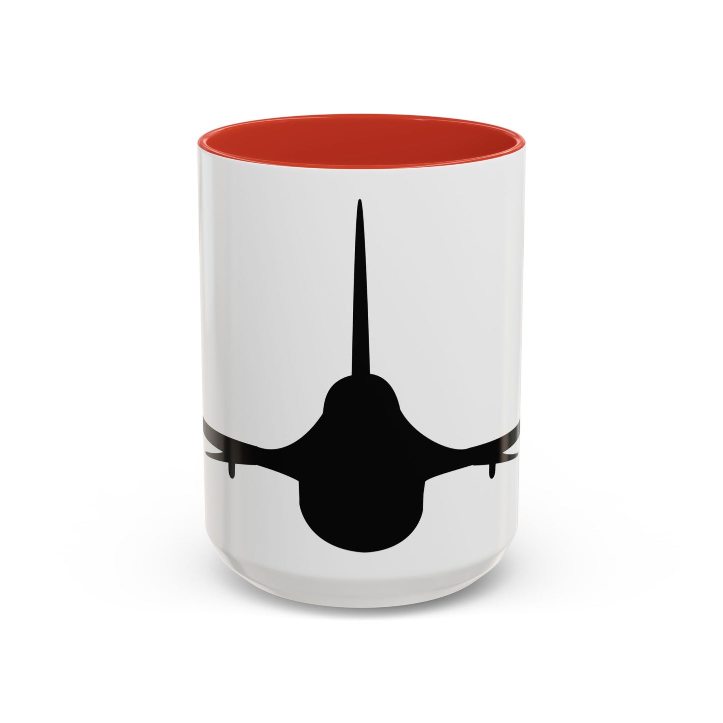 Accent Coffee Mug (11oz & 15oz) - Aircraft - F-16 - Front - Silhouette wo Txt X 300