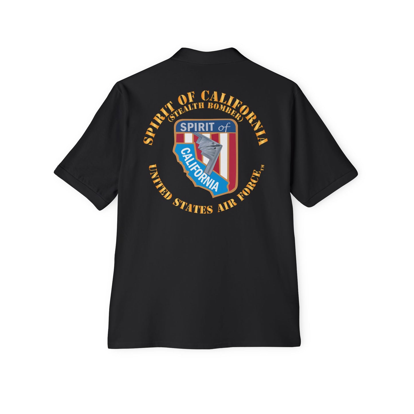Men's Piqué Polo - USAF - B2 - Spirit of California - Stealth Bomber X 300