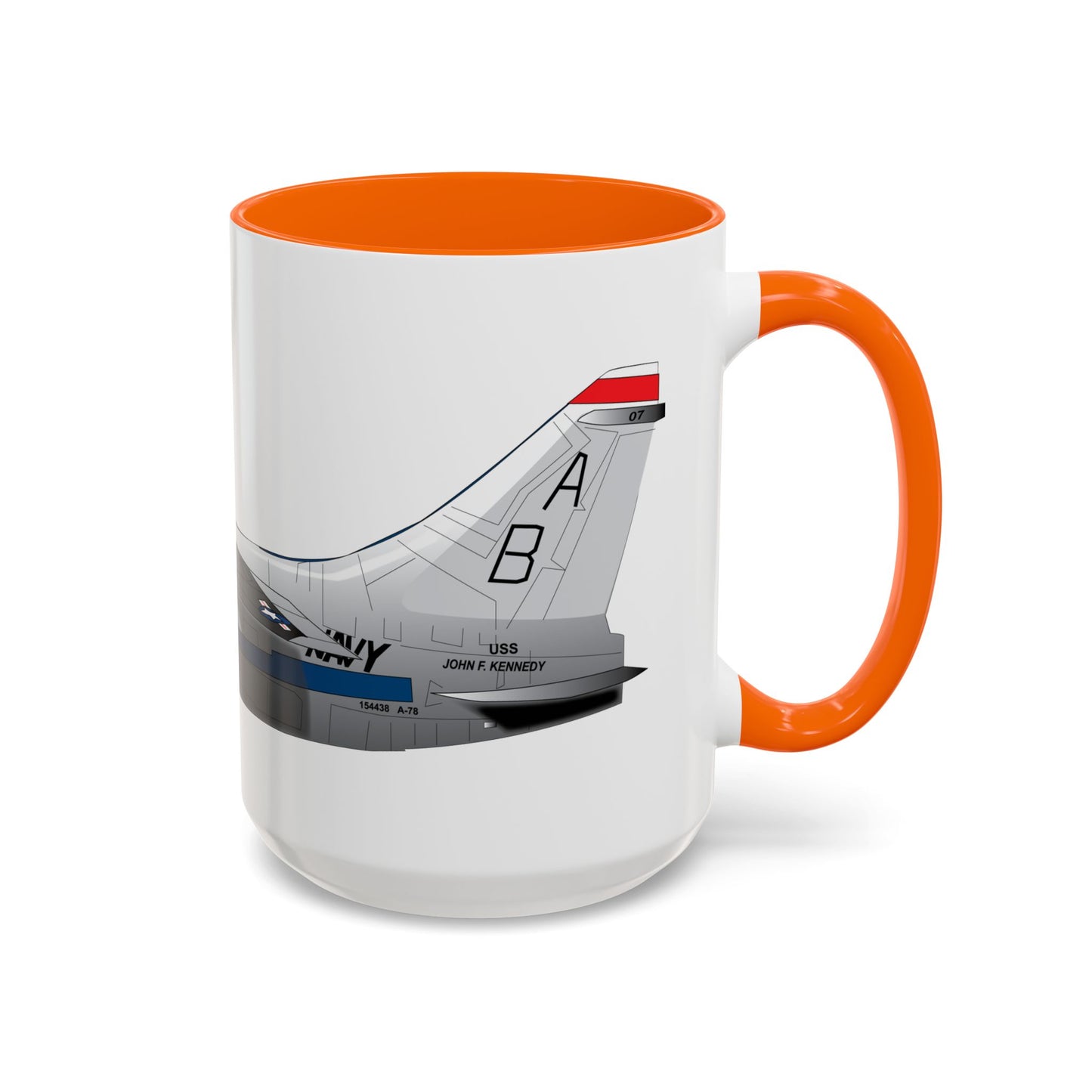 Accent Coffee Mug (11oz & 15oz) - Aircraft - Navy - A-7B Corsair II - Side X 300