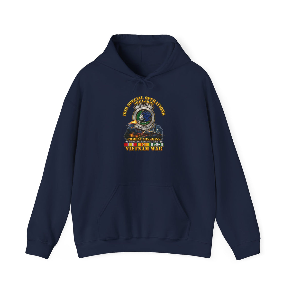 Unisex Heavy Blend Hooded Sweatshirt - SOF - 16th SOS - Combat Missions w VN SVC - 3D - Enhanced
