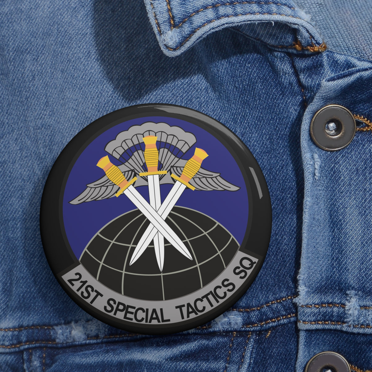 Custom Pin Button - USAF - 21st Special Tactics Squadron wo Txt
