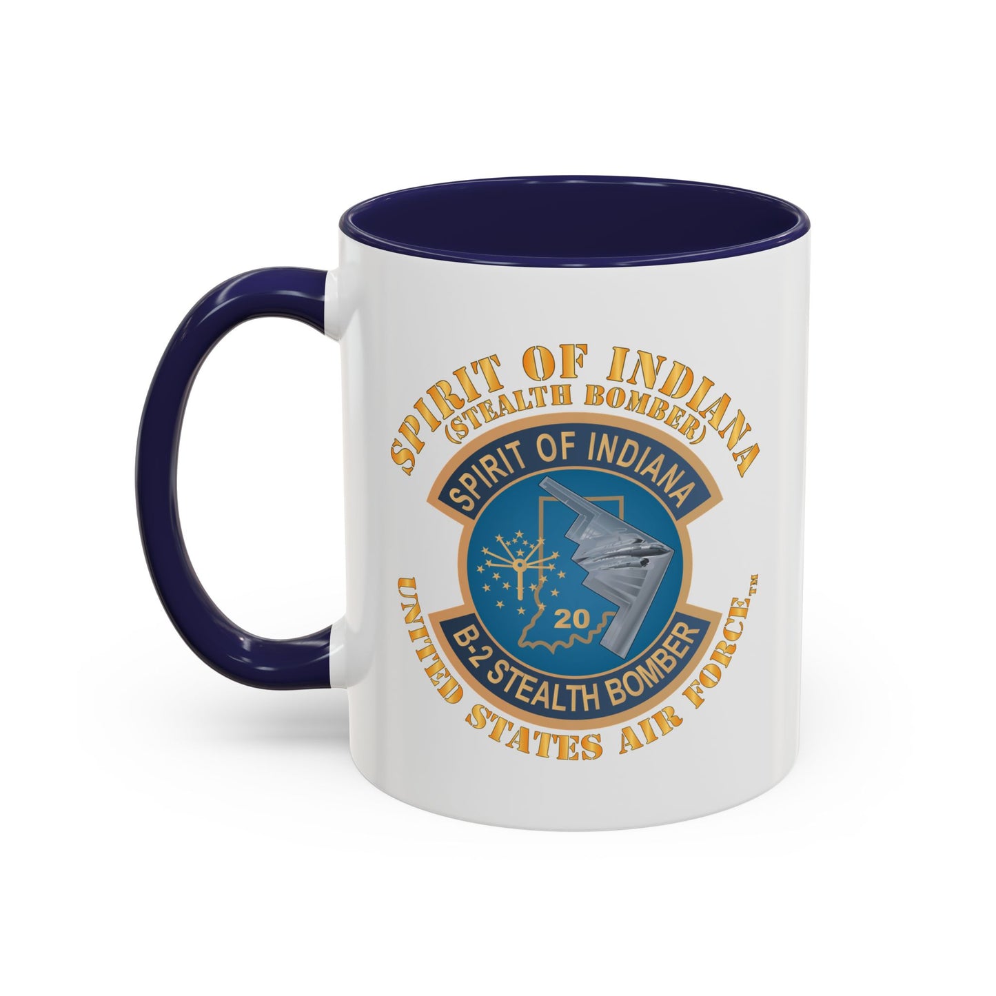 Accent Coffee Mug (11oz & 15oz) - USAF - B2 - Spirit of Indiana - Stealth Bomber X 300