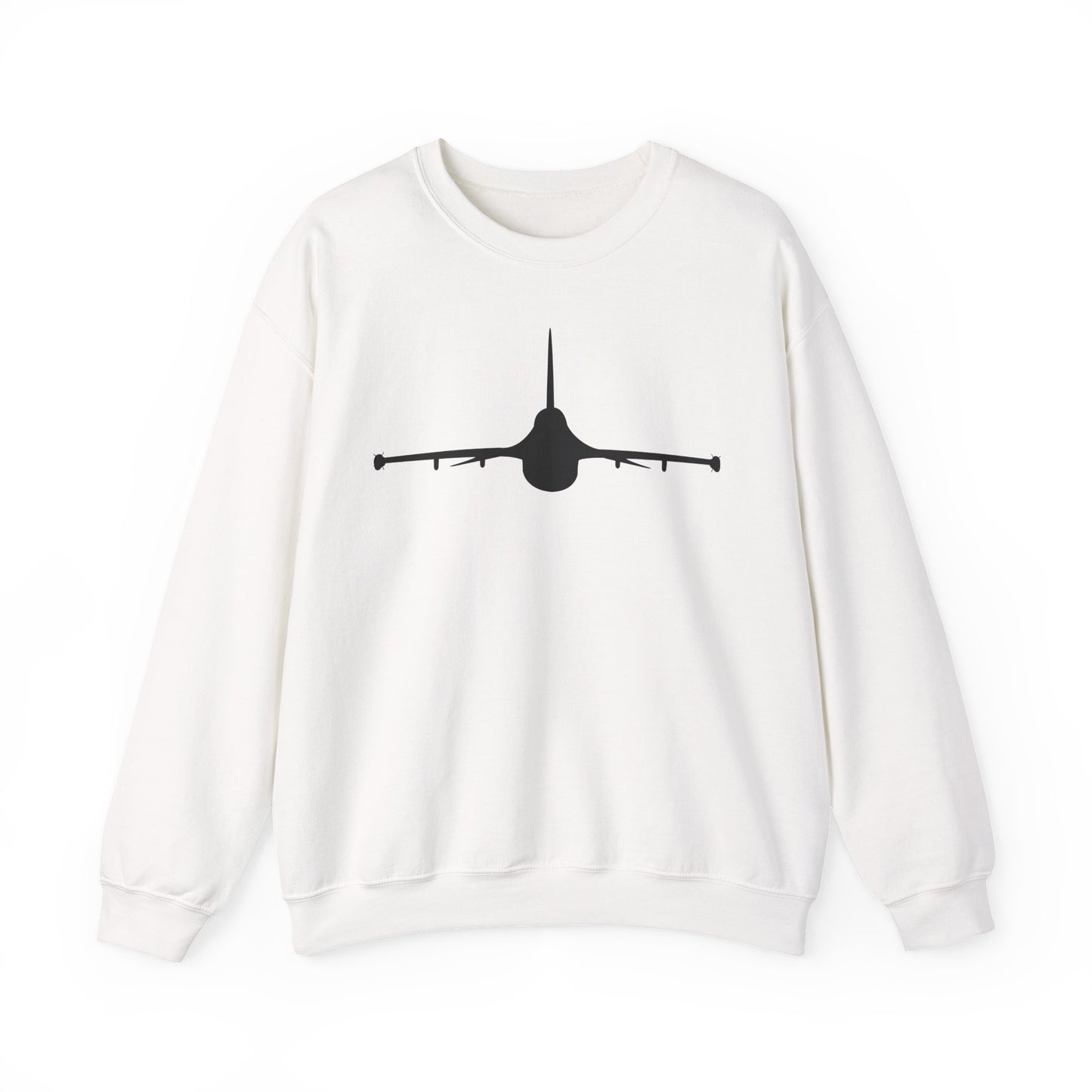Crewneck Sweatshirt - Aircraft - F-16 - Front - Silhouette wo Txt X 300