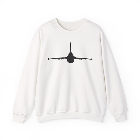 Crewneck Sweatshirt - Aircraft - F-16 - Front - Silhouette wo Txt X 300