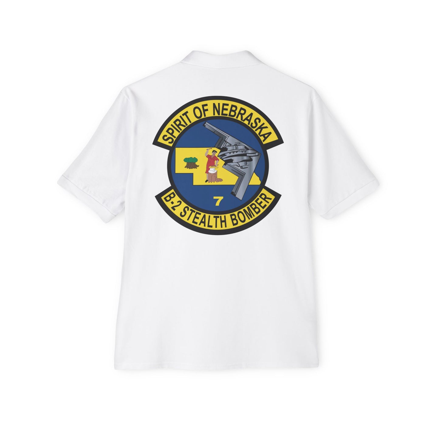 Men's Piqué Polo - USAF - B2 - Spirit of Nebraska - Stealth Bomber wo txt X 300