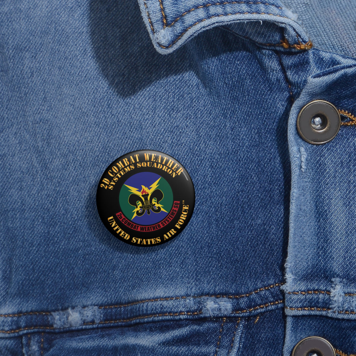 Custom Pin Button - USAF - 2d Combat Weather Systems Squadron X 300