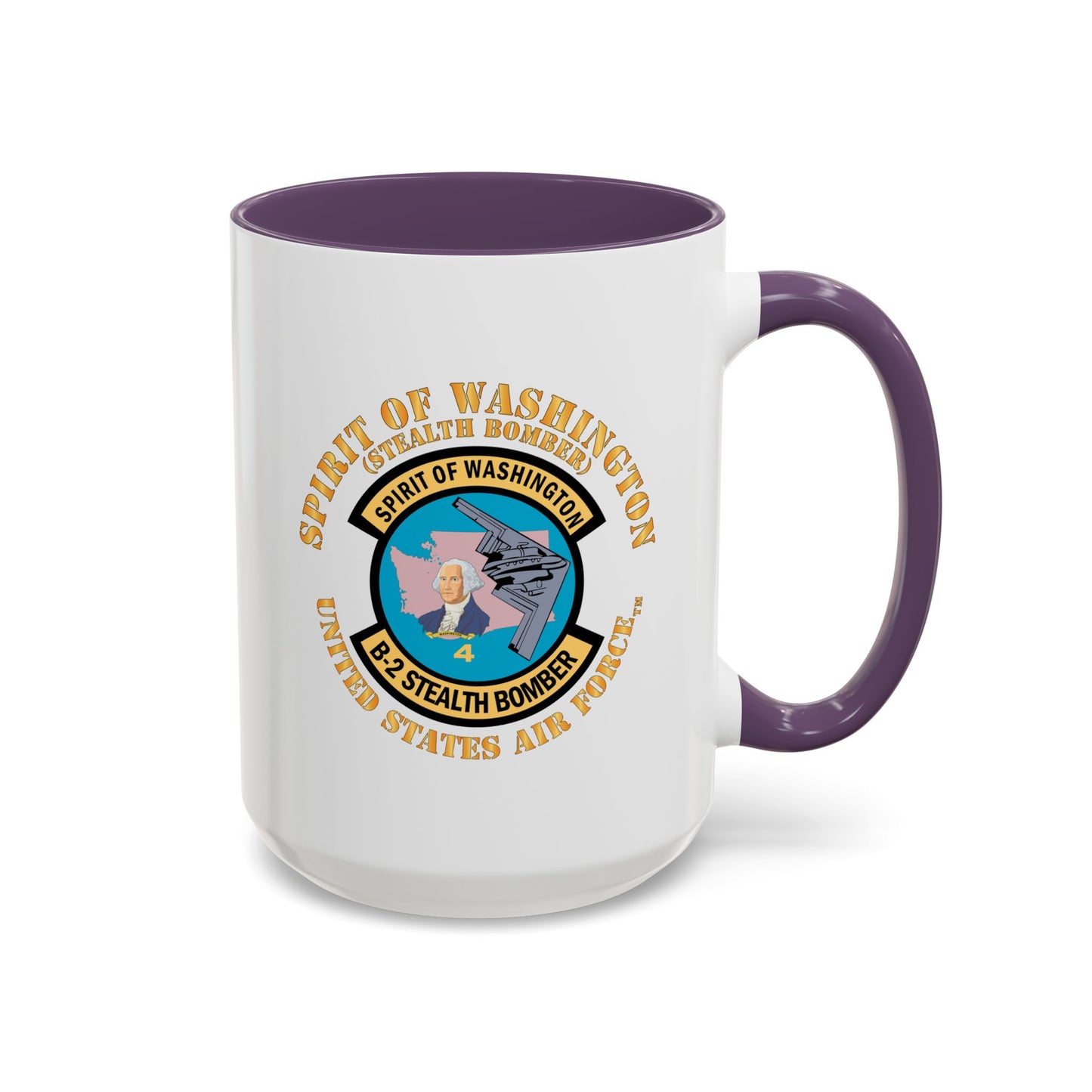 Accent Coffee Mug (11oz & 15oz) - USAF - B2 - Spirit of Washington - Stealth Bomber X 300