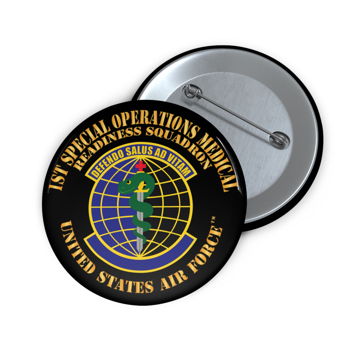 Custom Pin Button - USAF -  1st Special Operations Medical Readiness Squadron