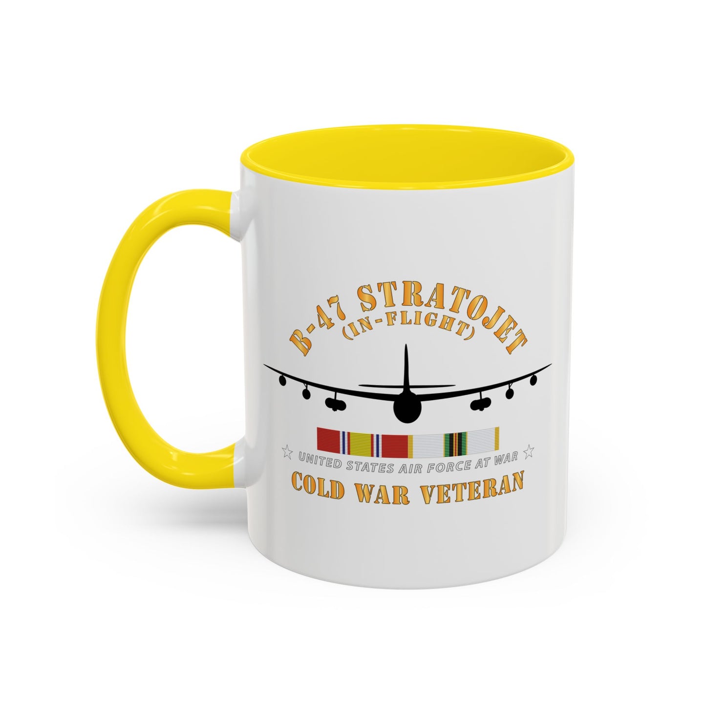 Accent Coffee Mug (11oz & 15oz) - USAF - B-47 Stratojet - In Flt - Silhouette - Cold War Veteran X 300