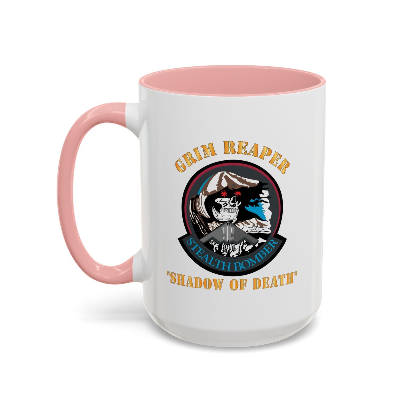 Accent Coffee Mug (11oz & 15oz) - USAF - B2 - Grim Reaper - Stealth Bomber X 300