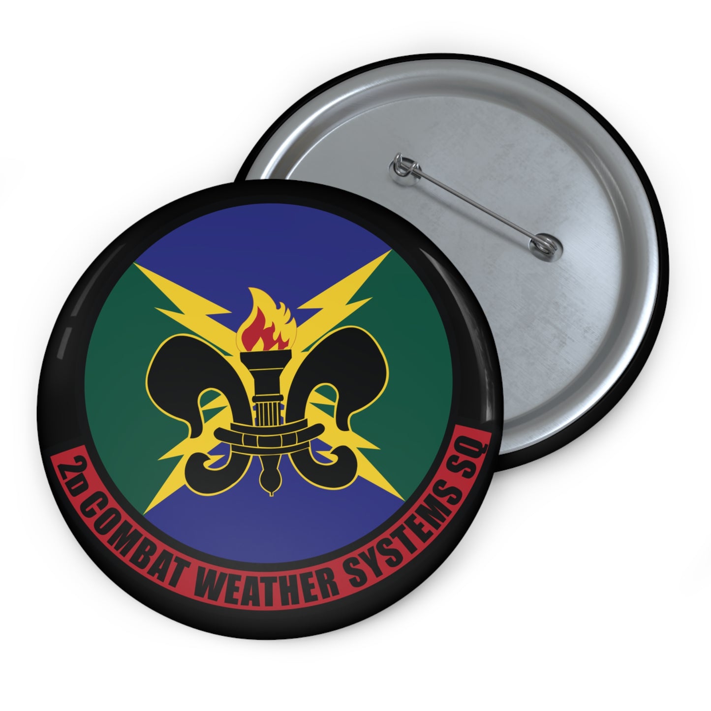 Custom Pin Button - USAF - 2d Combat Weather Systems Squadron wo txt