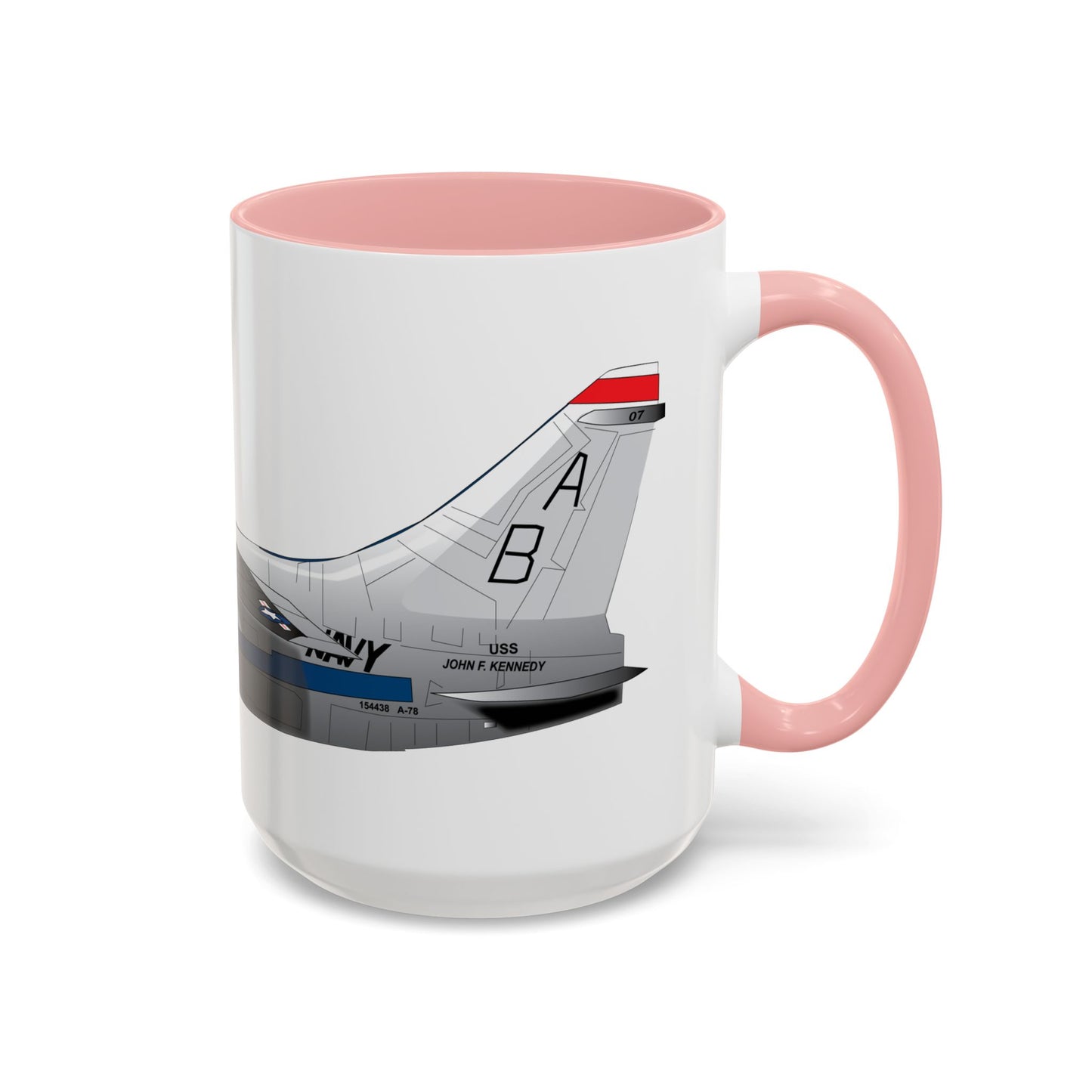 Accent Coffee Mug (11oz & 15oz) - Aircraft - Navy - A-7B Corsair II - Side X 300