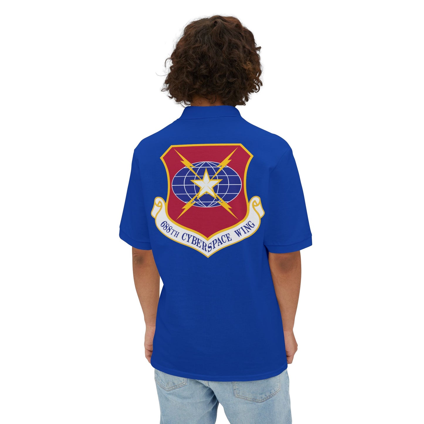 Men's Piqué Polo - USAF - 688th Cyberspace Wing wo Txt X 300