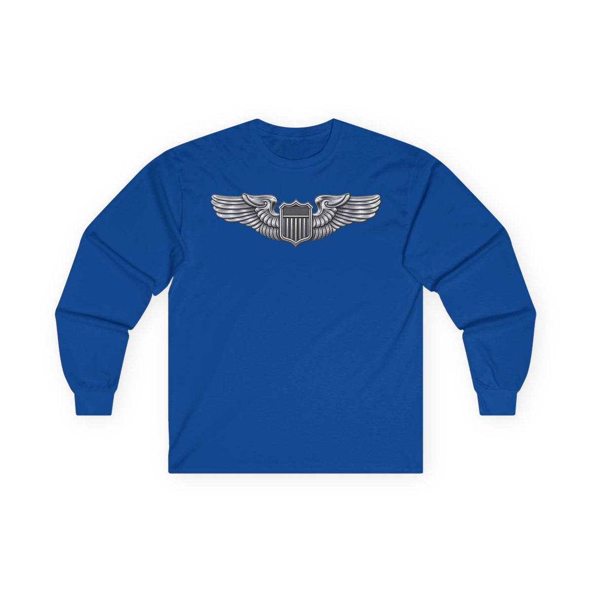 Unisex Ultra Cotton Long Sleeve Tee - USAF - Basic Pilot Badge wo Txt - 3D - Enhanced
