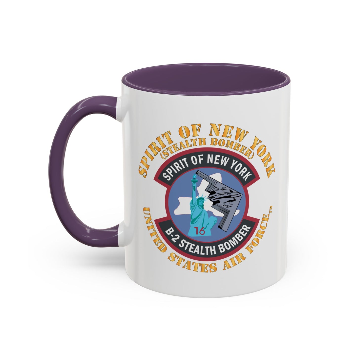 Accent Coffee Mug (11oz & 15oz) - USAF - B2 - Spirit of New York - Stealth Bomber X 300