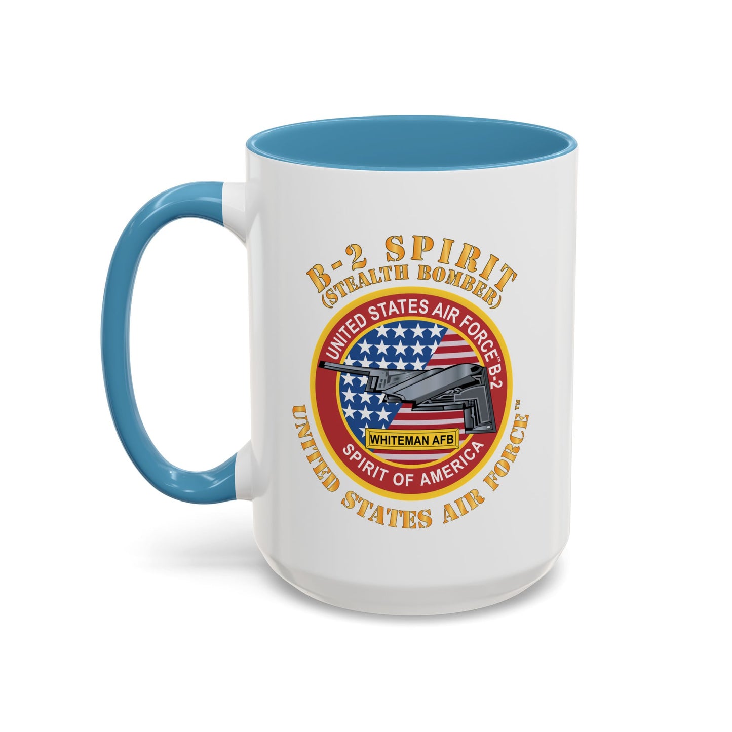 Accent Coffee Mug (11oz & 15oz) - USAF - B2 - Spirit - Stealth Bomber X 300
