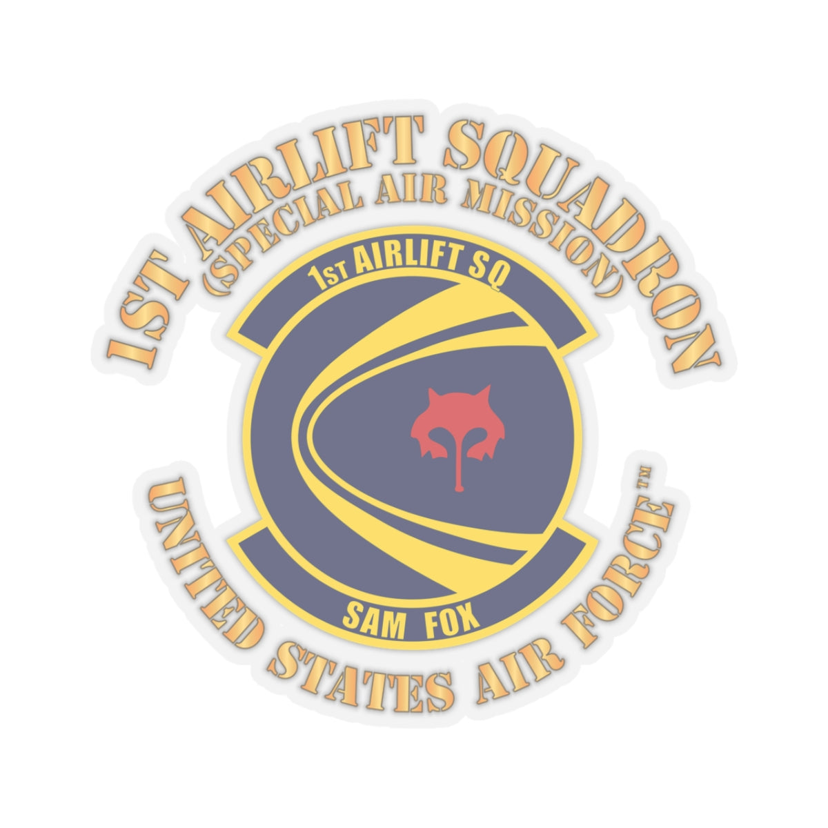 Kiss-Cut Stickers - USAF - 1st Airlift Squadron X 300