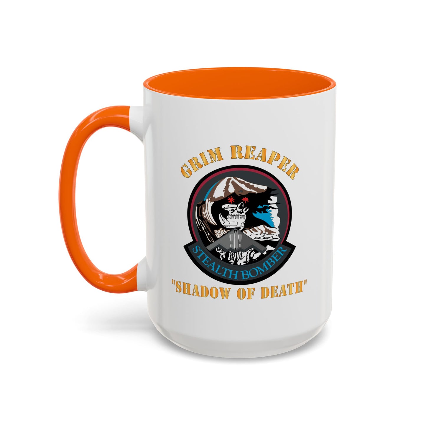 Accent Coffee Mug (11oz & 15oz) - USAF - B2 - Grim Reaper - Stealth Bomber X 300