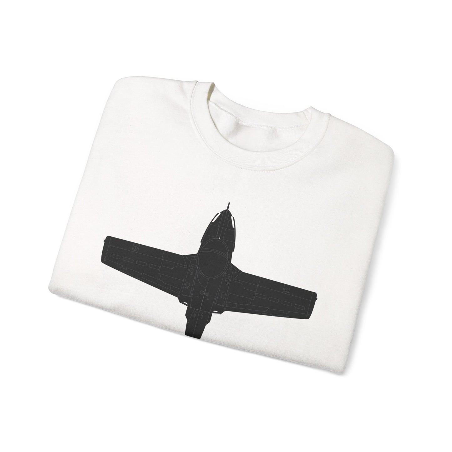 Crewneck Sweatshirt - Aircraft - T-37-Trainer - Top - Black - Metal X 300