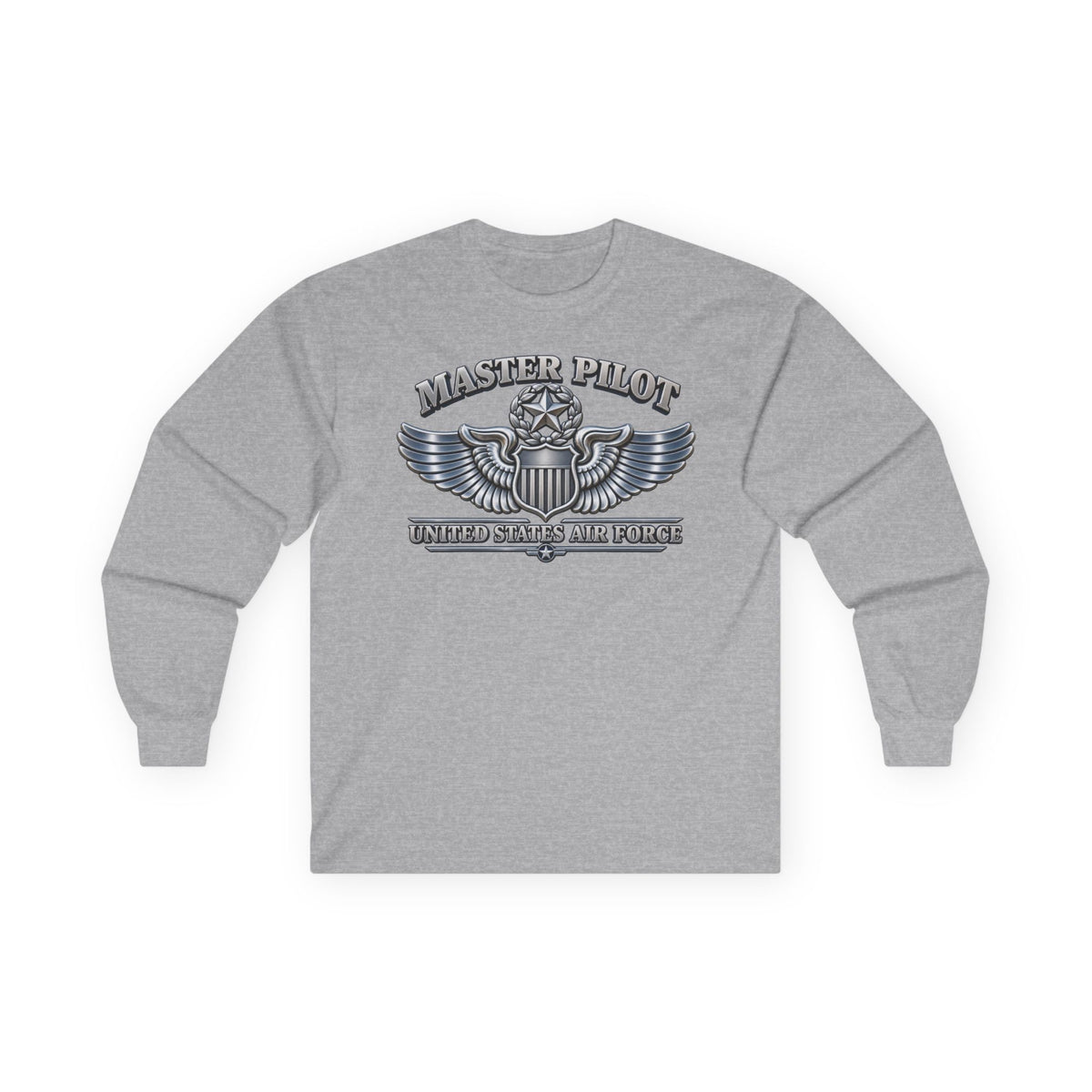 Unisex Ultra Cotton Long Sleeve Tee - USAF - Master Pilot Badge - United States Air Force - 3D - Enhanced