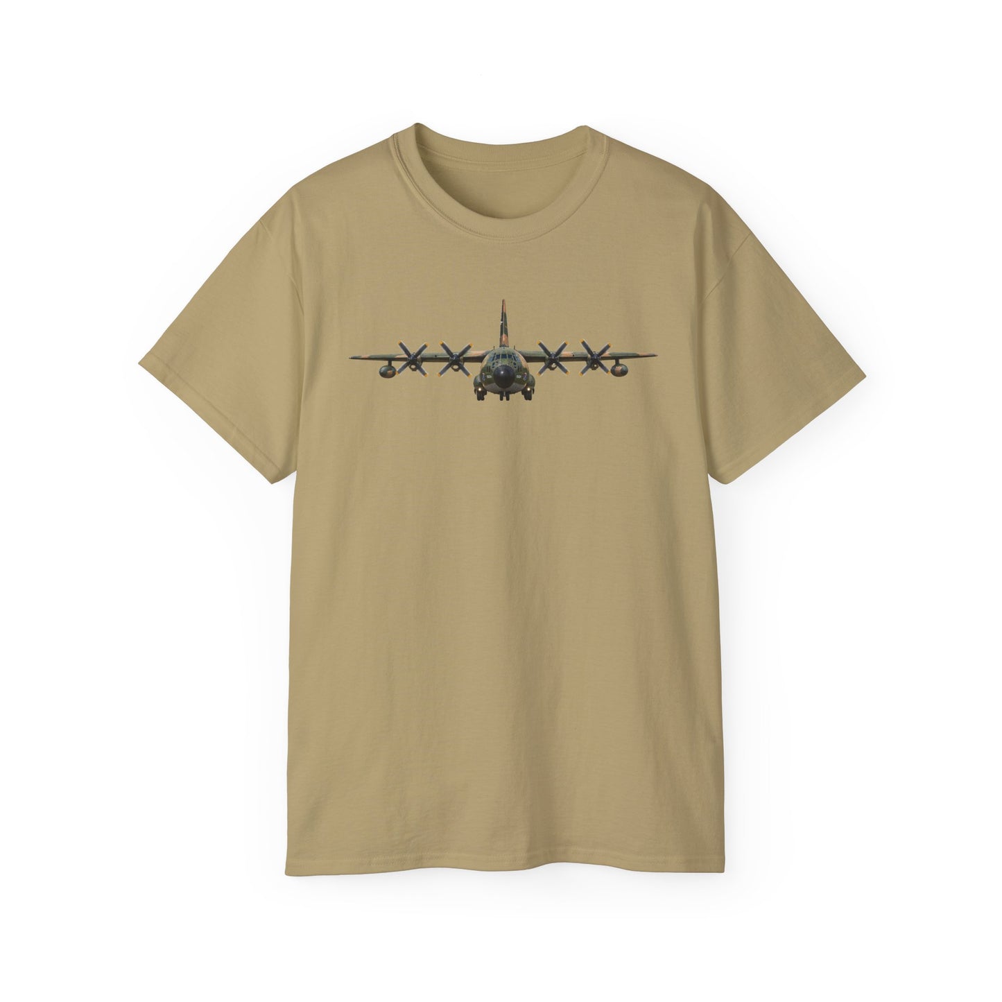 Unisex Ultra Cotton Tee - C-130  Aircraft - Camo - FRONT