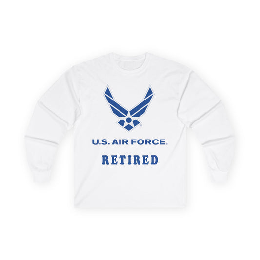 Unisex Ultra Cotton Long Sleeve Tee - USAF - Air Force - Retired X 300