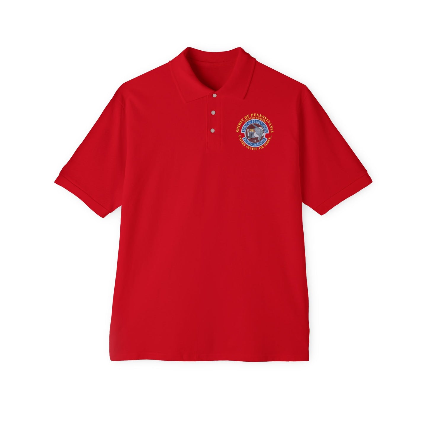 Men's Piqué Polo - USAF - B2 - Spirit of Pennsylvania Stealth Bomber X 300