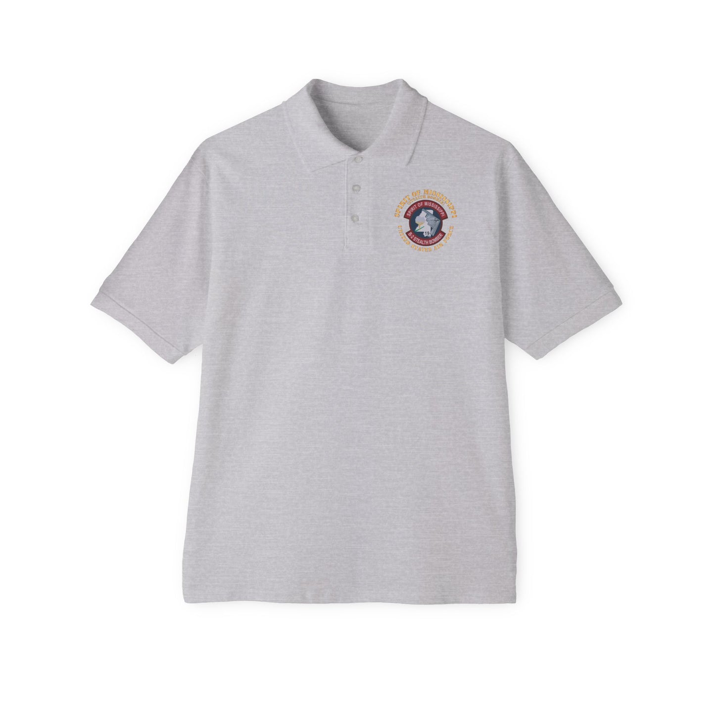Men's Piqué Polo - USAF - B2 - Spirit of Mississippi - Stealth Bomber X 300