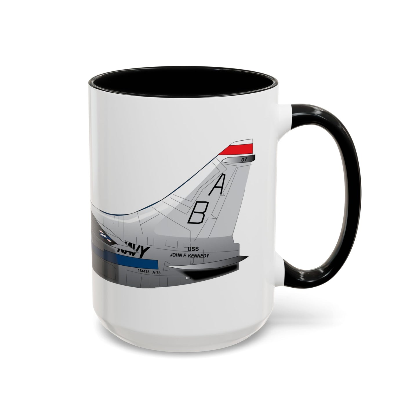 Accent Coffee Mug (11oz & 15oz) - Aircraft - Navy - A-7B Corsair II - Side X 300