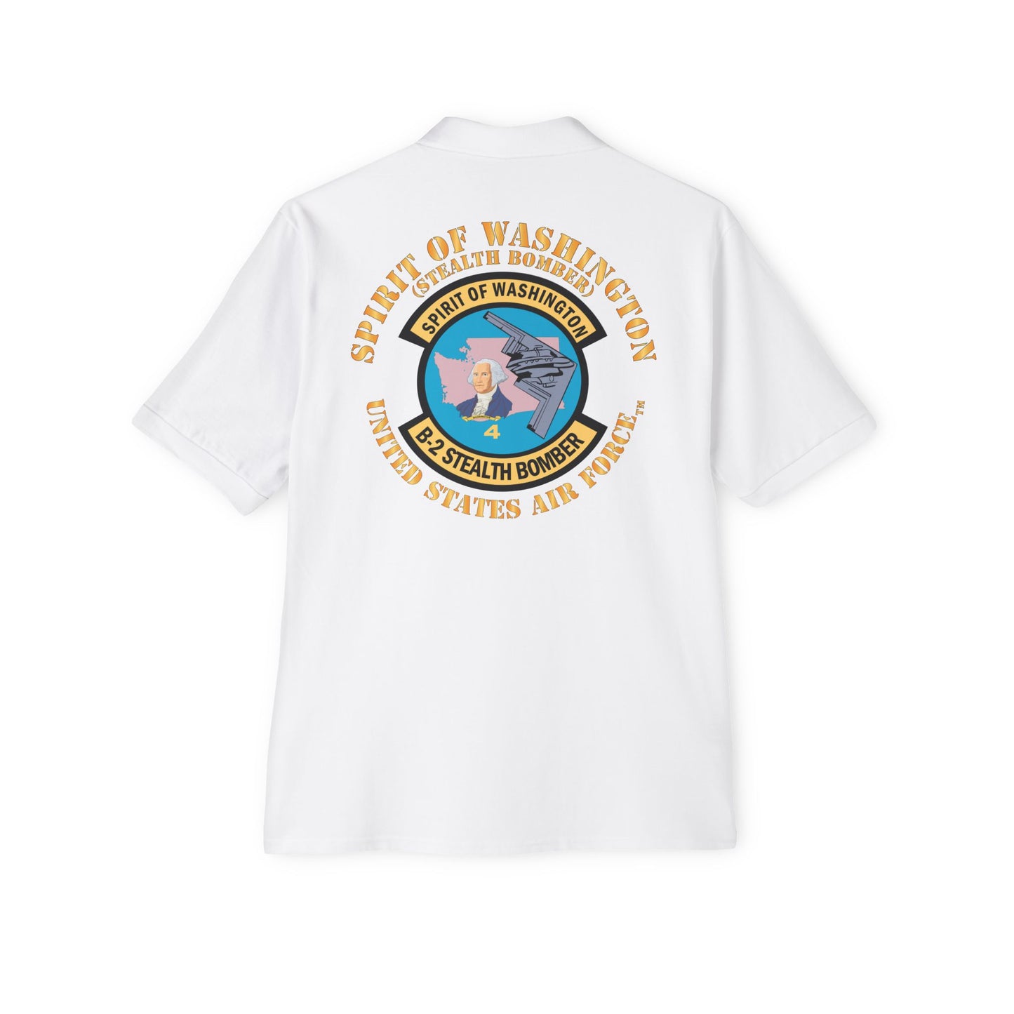 Men's Piqué Polo - USAF - B2 - Spirit of Washington - Stealth Bomber X 300