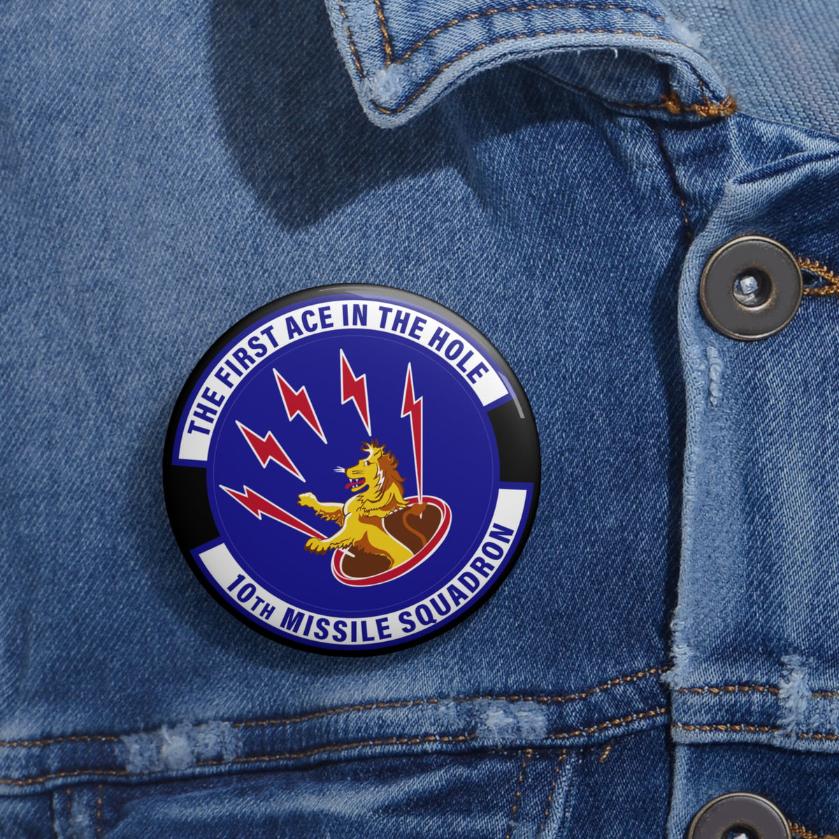 Custom Pin Button - USAF - 10th Missile Squadron wo txt