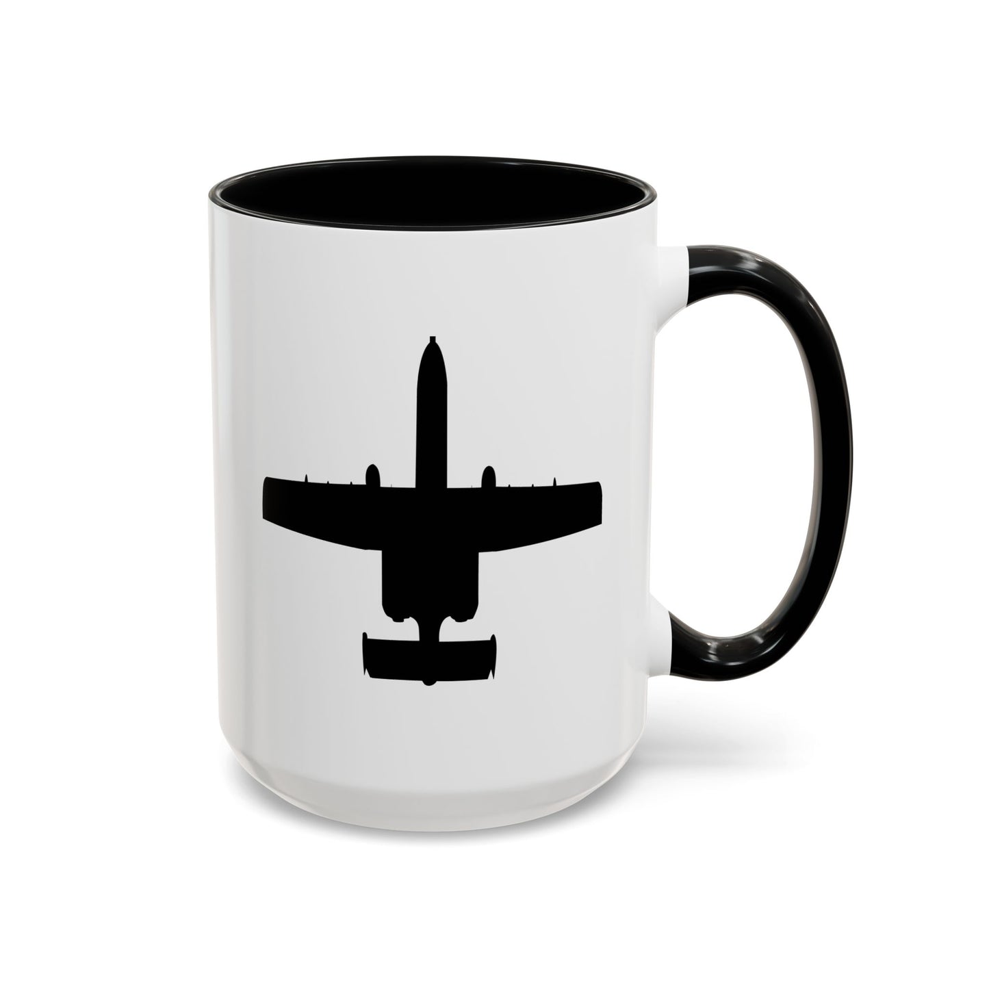 Accent Coffee Mug (11oz & 15oz) - Aircraft - USAF - A-10 Thunderbolt II - Top - Silhouette X 300